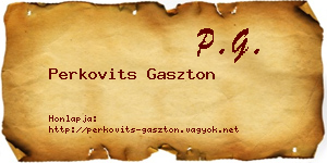 Perkovits Gaszton névjegykártya